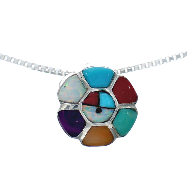 Genuine Sterling Silver Flower Italian Box Chain Necklace Set TX10221